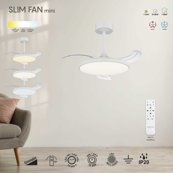 Люстра-вентилятор Mantra SLIM FAN mini 9008 Люстра-вентилятор Mantra SLIM FAN mini 9008