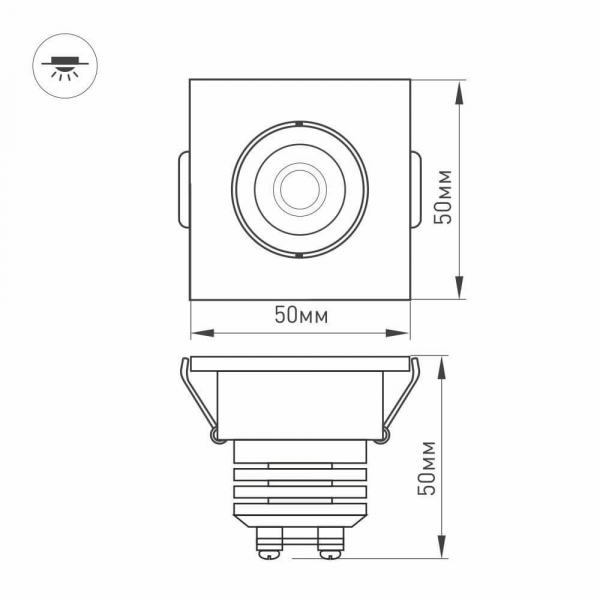 Мебельный светодиодный светильник Arlight LTM-S50x50WH 5W White 25deg 020757 Мебельный светодиодный светильник Arlight LTM-S50x50WH 5W White 25deg 020757