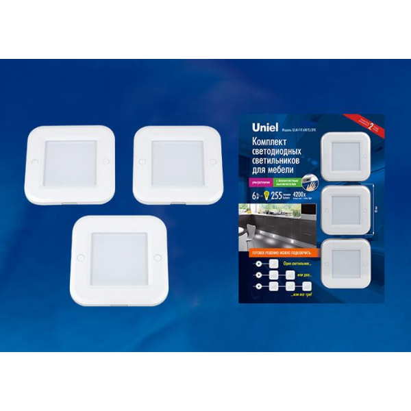 Мебельный светодиодный светильник Uniel ULM-F41-6W/4200K/Dim Sensor IP20 White UL-00002888 Мебельный светодиодный светильник Uniel ULM-F41-6W/4200K/Dim Sensor IP20 White UL-00002888