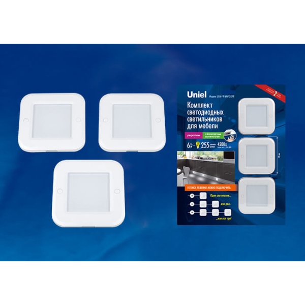 Мебельный светодиодный светильник Uniel ULM-F41-6W/4200K/Dim Sensor IP20 White UL-00002888