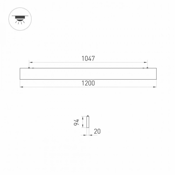Подвесной светодиодный светильник Arlight Alt-Lineair-Flat-Updown-Dim-S2094-1200-40W Warm3000 031530 Подвесной светодиодный светильник Arlight Alt-Lineair-Flat-Updown-Dim-S2094-1200-40W Warm3000 031530