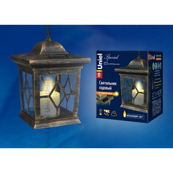 Подвесной светильник на солнечных батареях Uniel USL-S-180/PT220 Bronze lantern 10227