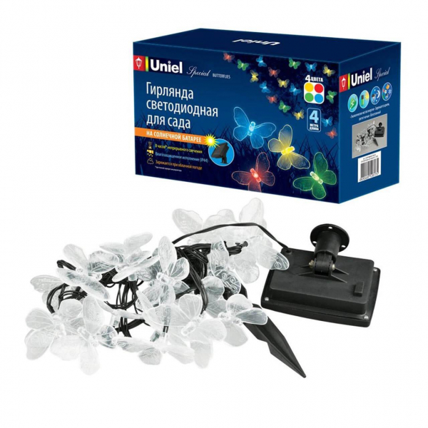 Гирлянда на солнечных батареях Uniel Бабочки USL-S-129/PT4000 Butterflies UL-00006557 Гирлянда на солнечных батареях Uniel Бабочки USL-S-129/PT4000 Butterflies UL-00006557