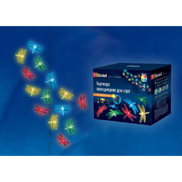 Гирлянда на солнечных батареях 400см разноцветная Uniel Special USL-S-123/PT4000 Dragonflies 05302