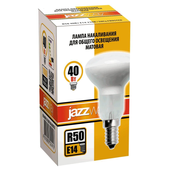 Лампа накаливания Jazzway E14 40W 2700K матовая 3321413 Лампа накаливания Jazzway E14 40W 2700K матовая 3321413