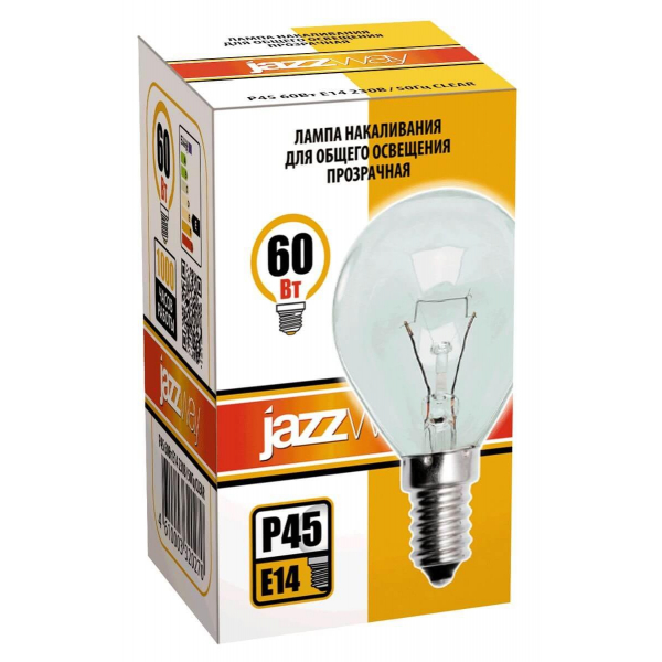 Лампа накаливания Jazzway E14 60W 2700K прозрачная 3320270 Лампа накаливания Jazzway E14 60W 2700K прозрачная 3320270