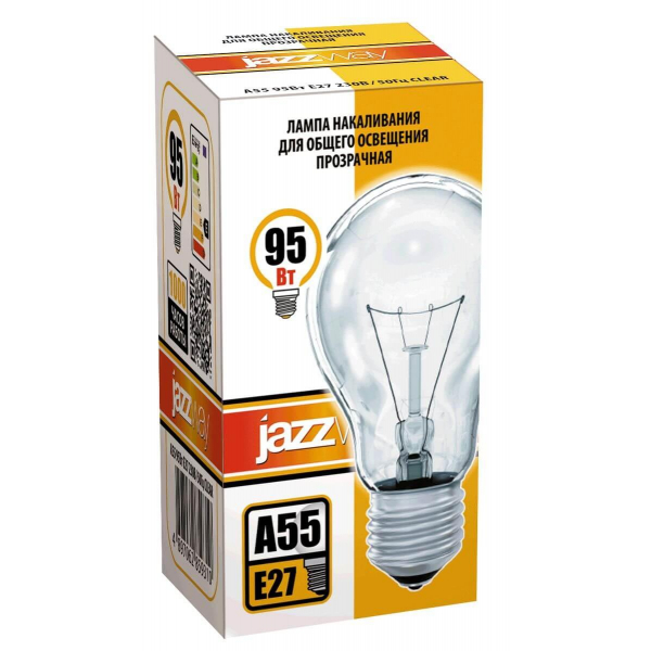Лампа накаливания Jazzway E27 95W 2700K прозрачная 2859310