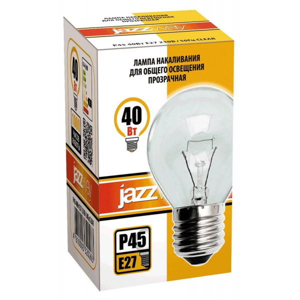 Лампа накаливания Jazzway E27 40W 2700K прозрачная 3320263 Лампа накаливания Jazzway E27 40W 2700K прозрачная 3320263