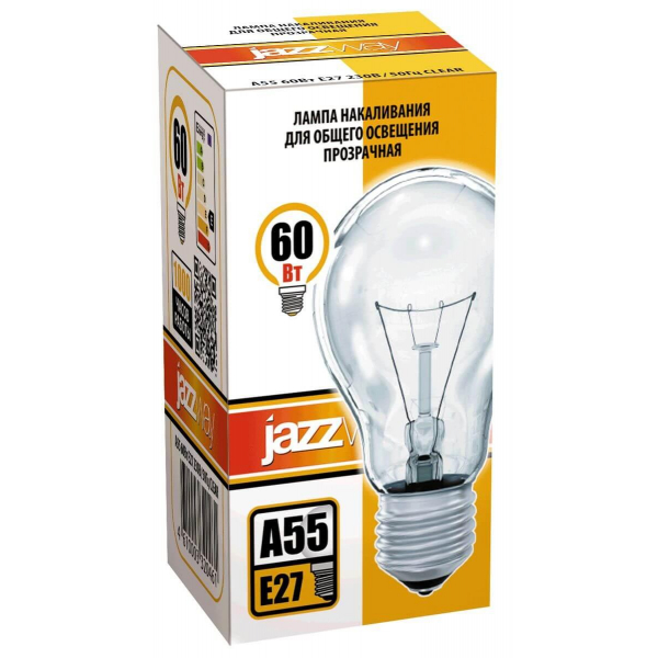Лампа накаливания Jazzway E27 40W 2700K прозрачная 3326623 Лампа накаливания Jazzway E27 40W 2700K прозрачная 3326623