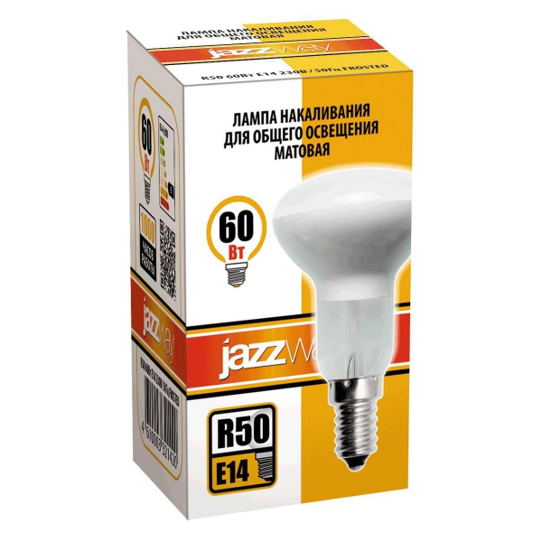 Лампа накаливания Jazzway E14 60W 2700K матовая 3321420 Лампа накаливания Jazzway E14 60W 2700K матовая 3321420