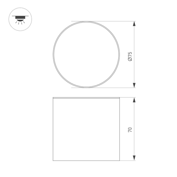 Накладной светодиодный светильник Arlight SP-CYLINDO-R75-7W Day4000 (BK, 110 deg, 230V) 043965 Накладной светодиодный светильник Arlight SP-CYLINDO-R75-7W Day4000 (BK, 110 deg, 230V) 043965