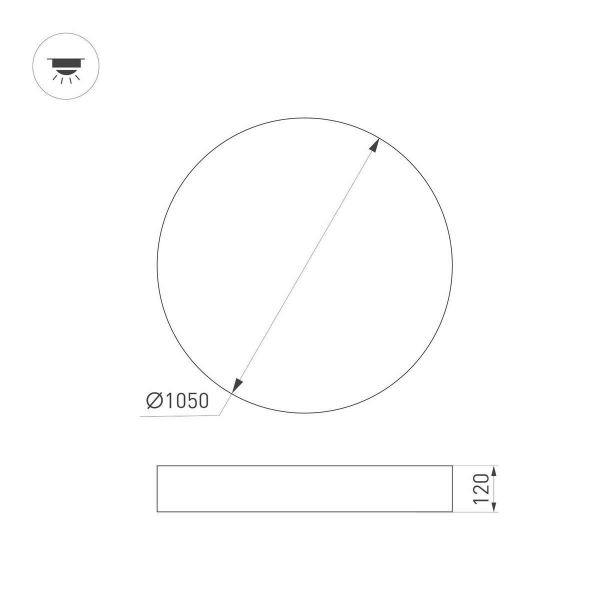 Потолочный светодиодный светильник Arlight SP-Plato-R1000-115W Day4000 038924 Потолочный светодиодный светильник Arlight SP-Plato-R1000-115W Day4000 038924