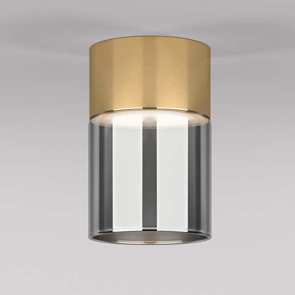 Потолочный светодиодный светильник Elektrostandard Lumen 25047/LED 10W 4000К латунь/дымчатый a064708 Потолочный светодиодный светильник Elektrostandard Lumen 25047/LED 10W 4000К латунь/дымчатый a064708