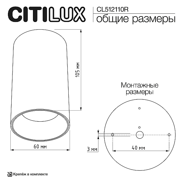 Потолочный светильник Citilux Axel CL512110R