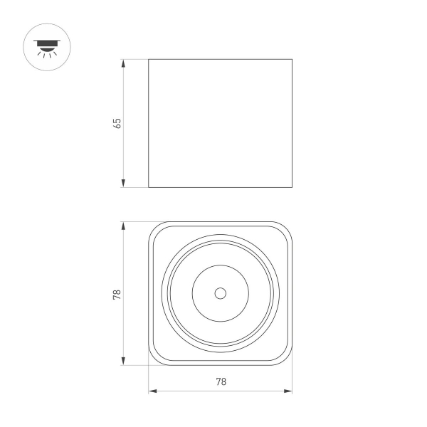 Потолочный светодиодный светильник Arlight SP-Dice-S78x78-10W Warm3000 046632 Потолочный светодиодный светильник Arlight SP-Dice-S78x78-10W Warm3000 046632
