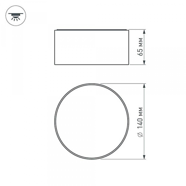 Потолочный светодиодный светильник Arlight SP-Rondo-140B-18W Day White 022237 Потолочный светодиодный светильник Arlight SP-Rondo-140B-18W Day White 022237