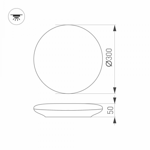 Потолочный светодиодный светильник Arlight CL-Frisbee-Motion-R300-18W Day4000 030104 Потолочный светодиодный светильник Arlight CL-Frisbee-Motion-R300-18W Day4000 030104