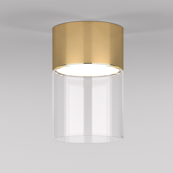 Потолочный светодиодный светильник Elektrostandard Lumen 25047/LED 10W 4000К латунь/прозрачный a064707 Потолочный светодиодный светильник Elektrostandard Lumen 25047/LED 10W 4000К латунь/прозрачный a064707