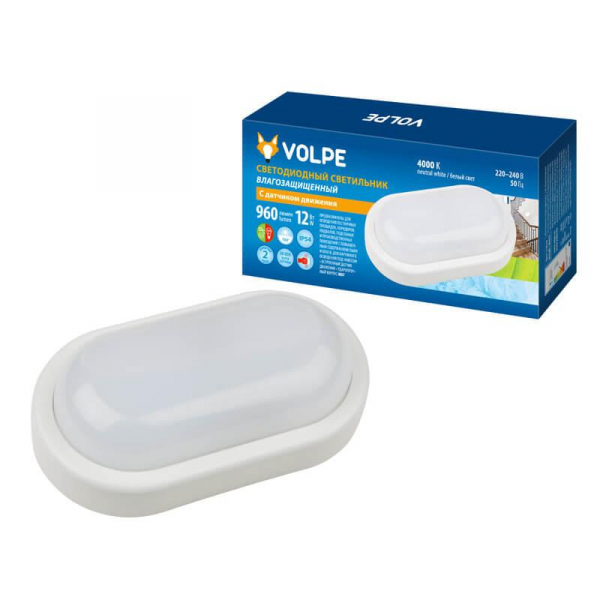 Потолочный светодиодный светильник Volpe ULW-Q212 12W/NW Sensor IP54 White UL-00003229 Потолочный светодиодный светильник Volpe ULW-Q212 12W/NW Sensor IP54 White UL-00003229