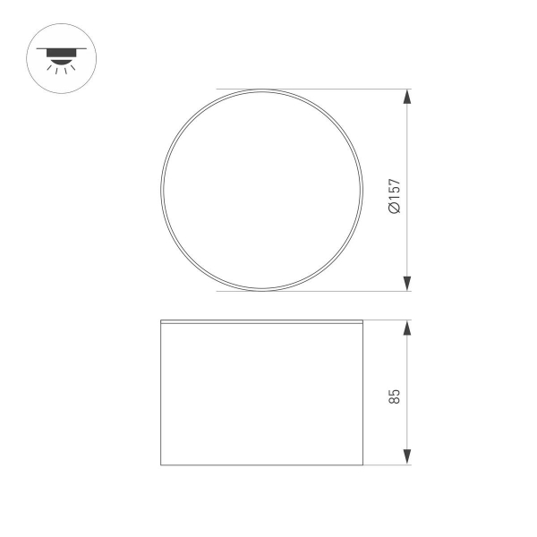 Накладной светодиодный светильник Arlight SP-CYLINDO-R160-18W Warm3000 (BK, 110 deg, 230V) 043964 Накладной светодиодный светильник Arlight SP-CYLINDO-R160-18W Warm3000 (BK, 110 deg, 230V) 043964