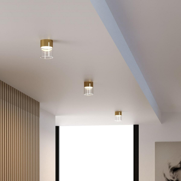 Потолочный светодиодный светильник Elektrostandard Lumen 25047/LED 10W 4000К латунь/прозрачный a064707 Потолочный светодиодный светильник Elektrostandard Lumen 25047/LED 10W 4000К латунь/прозрачный a064707