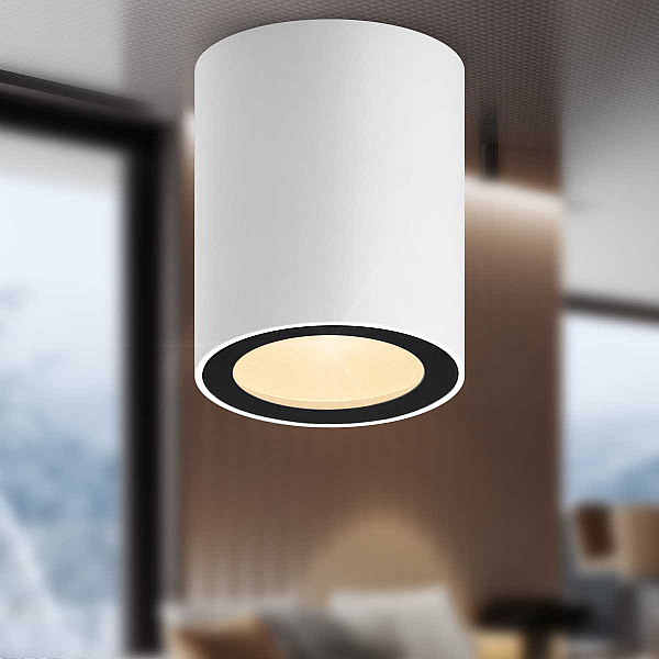 Накладной светильник ЭРА OL48 WH/BK MR16 GU10 IP44 черный белый Б0059799