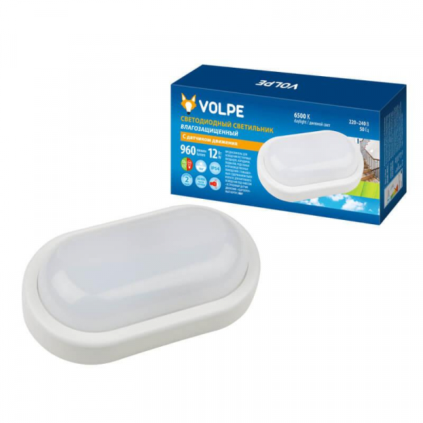 Потолочный светодиодный светильник Volpe ULW-Q212 12W/DW Sensor IP54 White UL-00003228 Потолочный светодиодный светильник Volpe ULW-Q212 12W/DW Sensor IP54 White UL-00003228