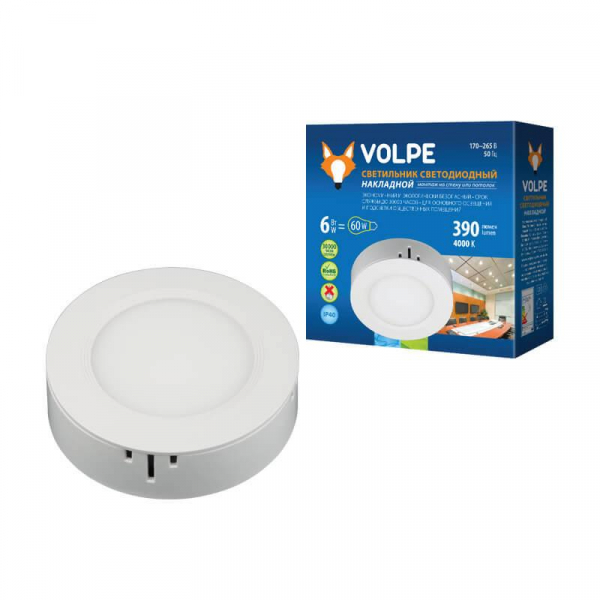 Потолочный светодиодный светильник Volpe ULM-Q240 6W/NW White UL-00002947 Потолочный светодиодный светильник Volpe ULM-Q240 6W/NW White UL-00002947