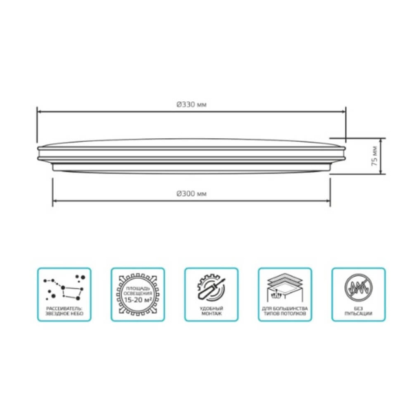 Настенно-потолочный светильник Gauss Basic Space Line 995440224