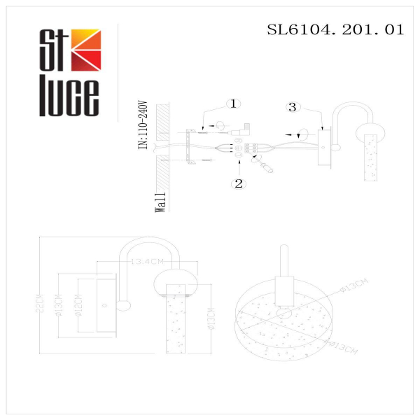 Настенный светильник ST Luce Montecelio SL6104.201.01 Настенный светильник ST Luce Montecelio SL6104.201.01