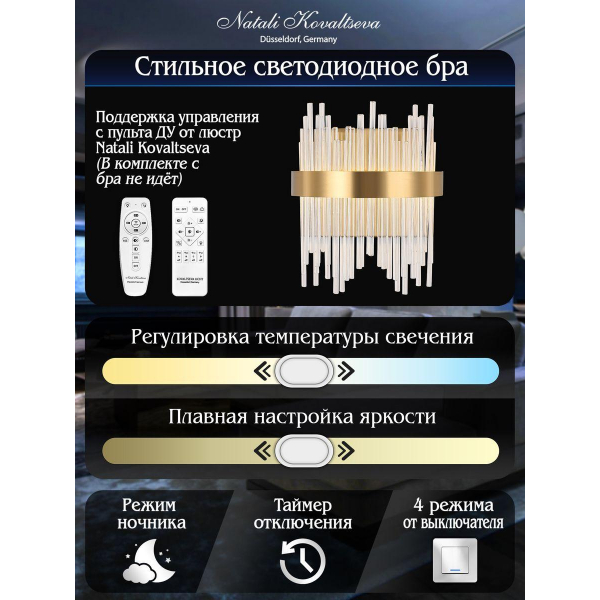 Настенный светодиодный светильник Natali Kovaltseva Led Lamps 81118/1W Настенный светодиодный светильник Natali Kovaltseva Led Lamps 81118/1W
