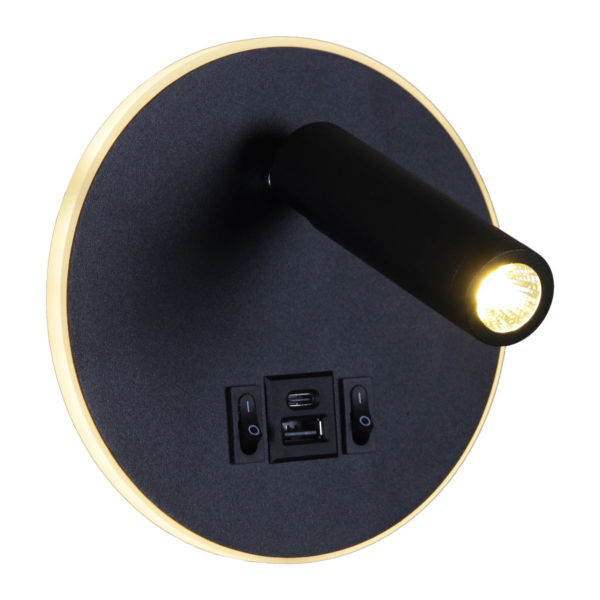 Настенный светодиодный светильник Reluce 86203-9.2-001KT LED12W+USB BK Настенный светодиодный светильник Reluce 86203-9.2-001KT LED12W+USB BK