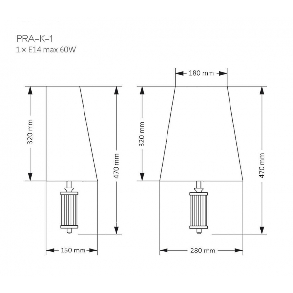 Настенный светильник KUTEK MOOD Prato PRA-K-1(Z)