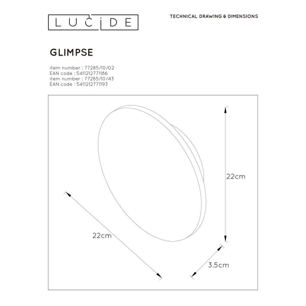 Настенный светодиодный светильник Lucide Glimpse 77285/10/43 Настенный светодиодный светильник Lucide Glimpse 77285/10/43