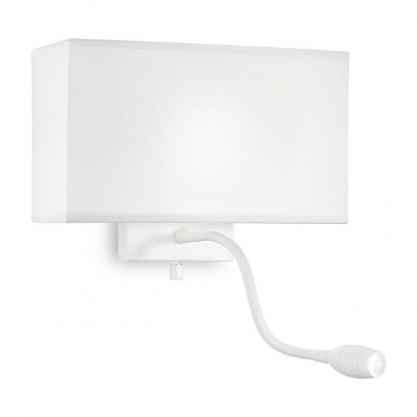Настенный светильник Ideal Lux Hotel AP2 All White 215693 Настенный светильник Ideal Lux Hotel AP2 All White 215693