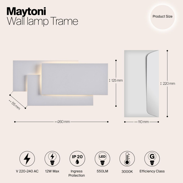 Настенный светодиодный светильник Maytoni Trame C804WL-L12W Настенный светодиодный светильник Maytoni Trame C804WL-L12W