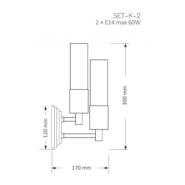 Настенный светильник KUTEK MOOD Seti SET-K-2(N)