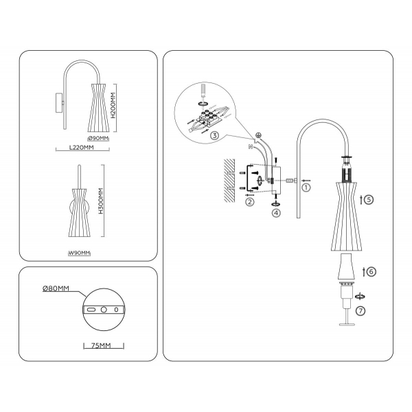 Настенный светильник Ambrella light High light LH55655 Настенный светильник Ambrella light High light LH55655