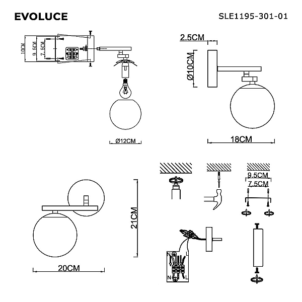 Настенный светильник EVOLUCE SLE1195-301-01