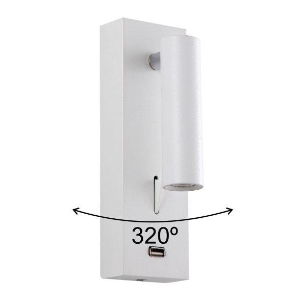 Настенный светильник Crystal Lux CLT 210W USB WH