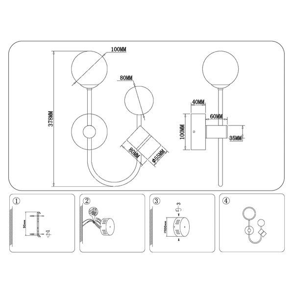 Настенный светодиодный светильник Ambrella light Comfort LineTech FL66388