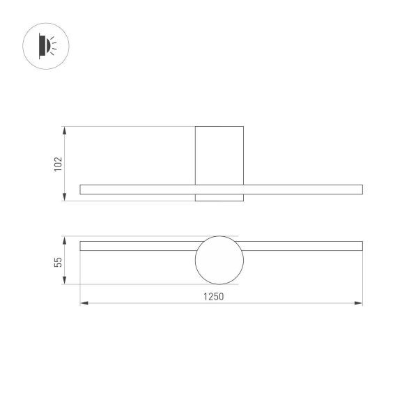 Настенный светодиодный светильник Arlight SP-Vinci-M-S1200x55-12W Day4000 036930 Настенный светодиодный светильник Arlight SP-Vinci-M-S1200x55-12W Day4000 036930