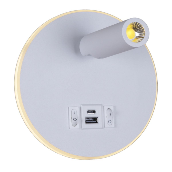 Настенный светодиодный светильник Reluce 86203-9.2-001KT LED12W+USB WT
