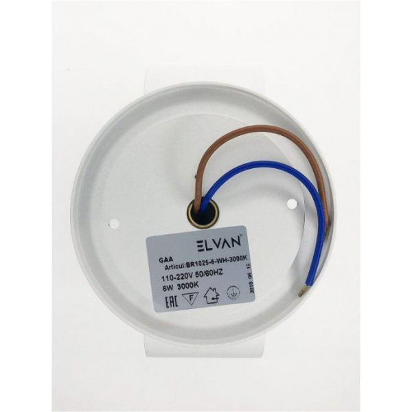 Настенный светодиодный светильник Elvan GW-1025-6W-WW-Wh Настенный светодиодный светильник Elvan GW-1025-6W-WW-Wh
