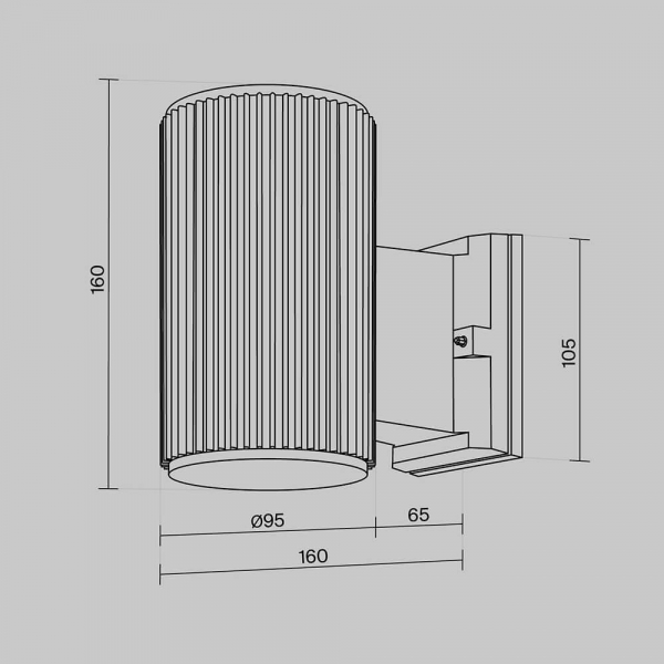 Настенный светильник Maytoni Rando O419WL-01GR Настенный светильник Maytoni Rando O419WL-01GR