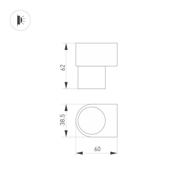 Настенный светодиодный светильник Arlight SP-Spicy-Wall-Mini-S60x39-3W Warm3000 035542 Настенный светодиодный светильник Arlight SP-Spicy-Wall-Mini-S60x39-3W Warm3000 035542