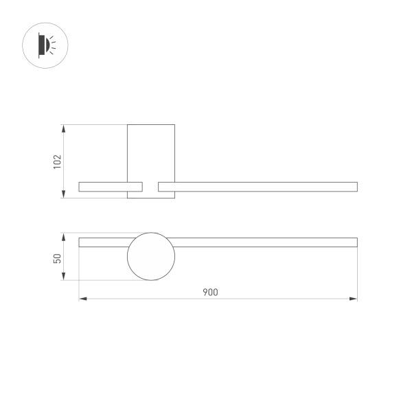 Настенный светодиодный светильник Arlight Sp-Vinci-S900x55-10W Warm3000 034169 Настенный светодиодный светильник Arlight Sp-Vinci-S900x55-10W Warm3000 034169