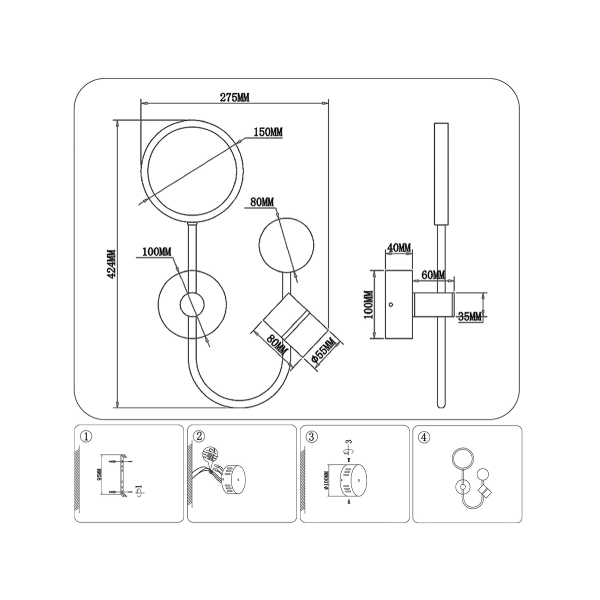 Настенный светодиодный светильник Ambrella light Comfort LineTech FL51602