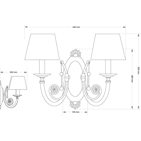 Настенный светильник KUTEK BIBIONE BIB-K-2(P/A) Настенный светильник KUTEK BIBIONE BIB-K-2(P/A)