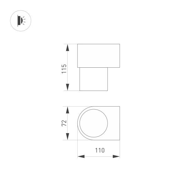 Настенный светодиодный светильник Arlight Sp-Spicy-Wall-S115x72-6W Warm3000 033850 Настенный светодиодный светильник Arlight Sp-Spicy-Wall-S115x72-6W Warm3000 033850